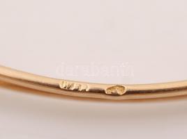 cca 1910 arany (Au) 14 K karperec korall lencsével és 2 db gyémánttal, jelzett, bruttó:5,8 g, 6,5×5,...