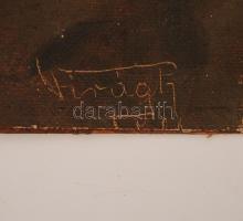 cca 1914-1918 Toma Imre (1884-1946) plébános, tábori lelkész, későbbi esperes kitüntetésekkel, olajf...