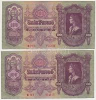 1930. 100P (4x), benne pár egyugrású sorszámokkal T:I-,II