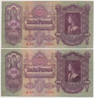 1930. 100P (4x), benne pár egyugrású sorszámokkal T:I-,II