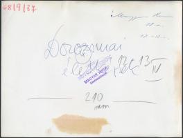 cca 1968  Dorozsmai életképek: Kocsmai életképek. Novotta Ferenc felvétele.Sajtófotó, hátoldalán pec...