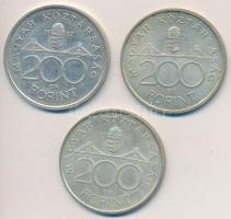 1992-1993. 200Ft Ag "MNB" (2x) + 1994. 200Ft Ag "Deák" T:2