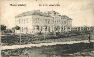 Marosvásárhely, Cs. és kir. csapatkórház; Porjes S. Sándor kiadása / military hospital