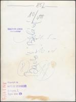 cca 1971 Bartók Béláné. Marian Reismann portréfelvétele. Hátoldalán pecséttel jelzett, feliratozva. ...