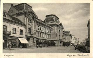 Beregszász, Werbőczy tér, törvényszék, Schwarz Dezső könyvkereskedése / court, shop (ázott / wet damage)