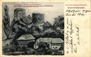Kisszeben, Sabinov; védőbástya romjai a 16.-ik századból, kiadja Stehr Gusztáv / ruins of the bastion from the 16th century, s: Hollobe József (EK)