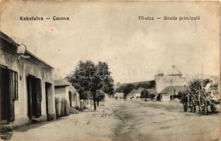 Kákófalva, Gradinari; Fő utca / main street, 'Katonai Ellenőrző Bizottság Versecz' So. Stpl. (EK)