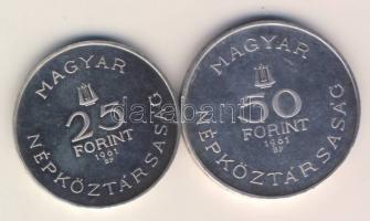 1961. 25Ft + 50Ft Ag "Bartók Béla" pár T:1