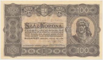 1923. 100K "Magyar Pénzjegynyomda Rt. Budapest" T:I-