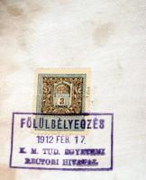 1920 Toma Imre (1884-1946) plébános, tábori lelkész kánonjogi diplomája, eredeti tokjában, pecséttel