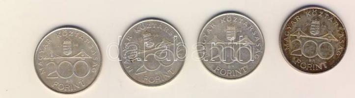 1993. 200Ft Ag "MNB" (2x) + 1994. 200Ft Ag "Deák" (4x) összesen 6db T:BU,exBU