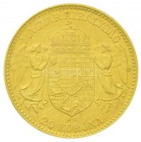 1914KB 20K Au "Ferenc József" (6.79g/0.900) Bosznia címerrel! T:2 
Hungary 1914. 20 Krone...