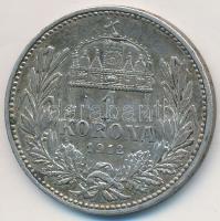 1912KB 1K Ag "Ferenc József" T:2 patina