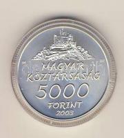 2003. 5000Ft Ag "Hollókő" T:BU Díszdobozban!