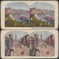 cca 1900 Századfordulós, háromdimenziós nézőkerethez való képek, összesen 5 db. 18x9 cm