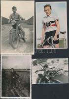 1930-40 Kerékpárversenyekkel, motorozással kapcsolatos kisméretű fényképek összesen 18 db. A legtöbb...