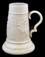 Sörös korsó vicces jelenettel, jelzés nélkül, hibátlan, m:17, 5 cm