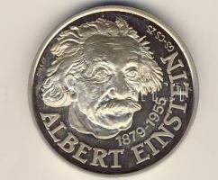 Modern Ag 46,35g "Albert Einstein" emlékérem T:PP