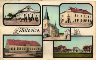 Milovice; multi view, hotel, church (Rb)
