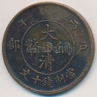 Kína Császárság / Ching dinasztia 1906. 10C Cu "Kuang-hsü" T:2 China Empire / Ching dynasty 1906. 10 Cash Cu "Kuang-hsü" C:XF