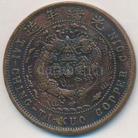 Kína Császárság / Ching dinasztia 1906. 10C Cu "Kuang-hsü" T:2
China Empire / Ching dynas...