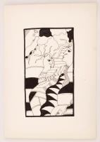 Szász jelzéssel: Alakok. Tus, papír, 20×11 cm