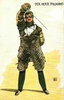 'Der Herr Paukant', fencing instructor, German Academic fencing, Studentika s: L.K. (cut)