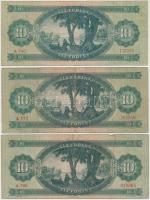 1949. 10Ft (3x) T:III,III-