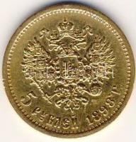 Oroszország 1898. 5R Au 4,28g T:2/3+