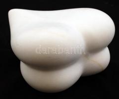 Héra József (1976- ): Dupla szív, fehér márvány, jelzett, m:6 cm, 10×9 cm