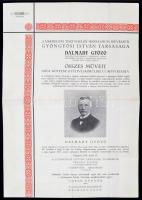 1936 Gyűjtői (előfizetői) ív Dalmady Győző műveinek négykötetes kiadására. Kitöltetlen, sorszámozott.  4 l. 36x25 cm.