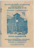 1937. "Magyar-Cseh Iparbank Részvénytársaság" betétkönyve