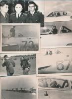 1957-63 Fotók repülőgépekről, kiképzésről a II. Rákóczi Ferenc Tiszti Iskola hallgatóiról, 21db külö...