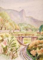 Sostarics Lajos (1896-1968): Vadaskert. Akvarell, papír, jelzett, kartonra kasírozva, 28x20 cm