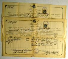 1886 2db tabáni keresztlevél