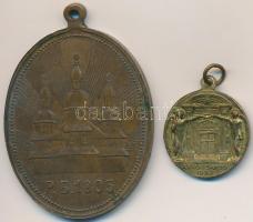 2db külföldi vallásos medál, mindkettő füllel, 1905. "Szent Péter" + 1933. "XI. Piusz...