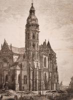 1857  Weinem C. Reiwel (?-?): A kassai Székes-Egyház, rotációs fametszet a Vasárnapi Újság egyik 185...