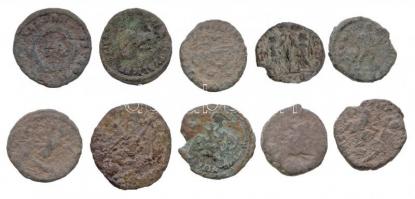 Római Birodalom 10db-os bronzpénz tétel T:3
Roman Empire 10pcs of bronze coins C:F