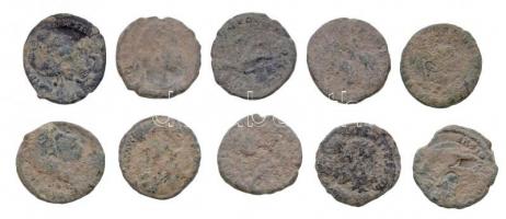 Római Birodalom 10db-os bronzpénz tétel T:3 Roman Empire 10pcs of bronze coins C:F