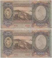 1943. 1000P (2x) közeli sorszámúak T:III