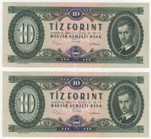 1969. 10Ft egymásutáni (3x) + kis ugrású sorszámokkal (1x) T:I