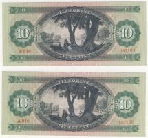 1969. 10Ft egymásutáni (3x) + kis ugrású sorszámokkal (1x) T:I