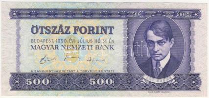 1990. 500Ft hátlapon lila festékfoltok T:I