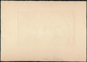 Bajor Ágost (1892-1958): Akt, Radványi Román Károly ex libris, rézkarc, jelzett, papír, 7x11cm