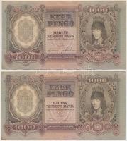 1943. 1000P (2x) egy ugrással sorszámkövetők T:I-,II folt