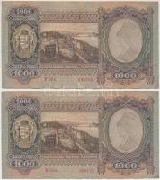 1943. 1000P (2x) egy ugrással sorszámkövetők T:I-,II folt