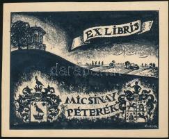 Élesdy István (1912-1987): Ex libris, tusrajz, jelzett, papír, 9x11cm