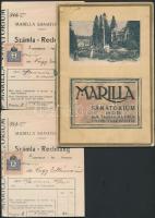 1911 Marrillai Sanatorium (Erdély) prospektus, ismertető, valamint 2 számla és 3 fejléces levél