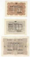 1848-49. "Kossuth bankók" 15kr hátoldal ferdén nyomva! T:I-, 30kr "*"-gal T:I-, 1Ft T:restaurált, 2Ft T:I, 2P Ft "fekete" T:II+ csak egyszer hajtott, 5Ft barna T:I, 10Ft "1848" alatt halvány gépszínátnyomat T:II, 100Ft T:kicsit restaurálva