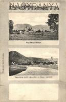 Nagybánya, Baia Mare; látkép, a keleti városrész a Zazar mentéről, kiadja Vásárhelyi Gisella / general view, eastern part of the town from the river Zazar